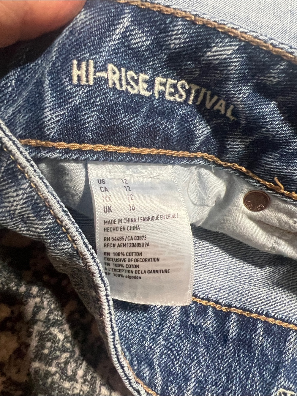 American Eagle Outfitters Hi-Rise Fest Light Wash Distressed Denim Cutoff Shorts - Picture 3 of 3